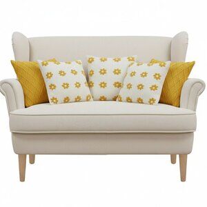 SOGA 5PC Sunshine Yellow Diamond Knit & Retro Daisy Decorative Pillow Cover 45cm